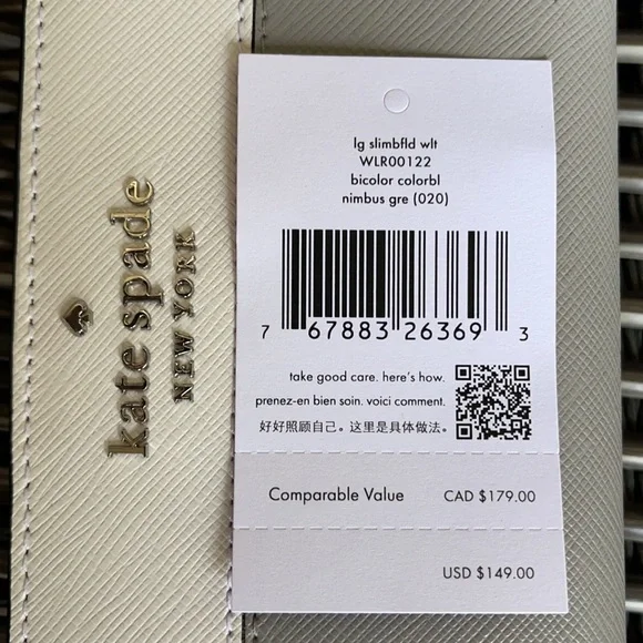 Kate Spade Staci Colorblock Large Slim Bifold Wallet - Picture 16 of 16